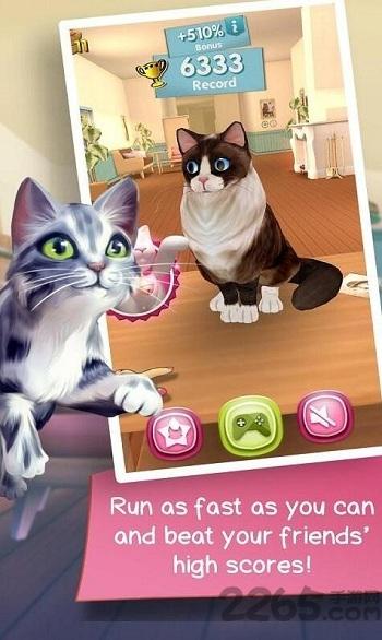 小猫快跑无限金币钻石版下载,小猫快跑,卡通游戏,跑酷游戏